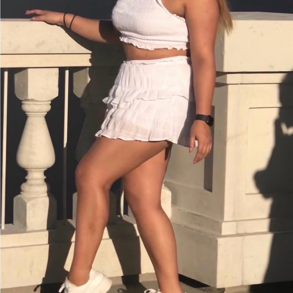Fashion Nova White Skirt Set